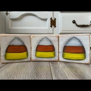 Rustic farmhouse candy corn Halloween paintings